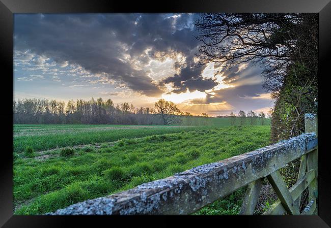 Sunrise on the farm Framed Print by Gary Schulze