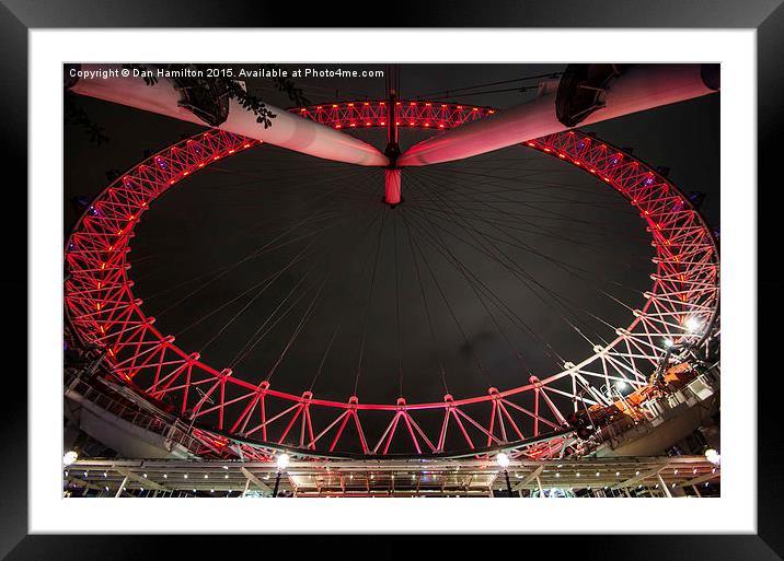  London Eye from below Framed Mounted Print by Dan Hamilton