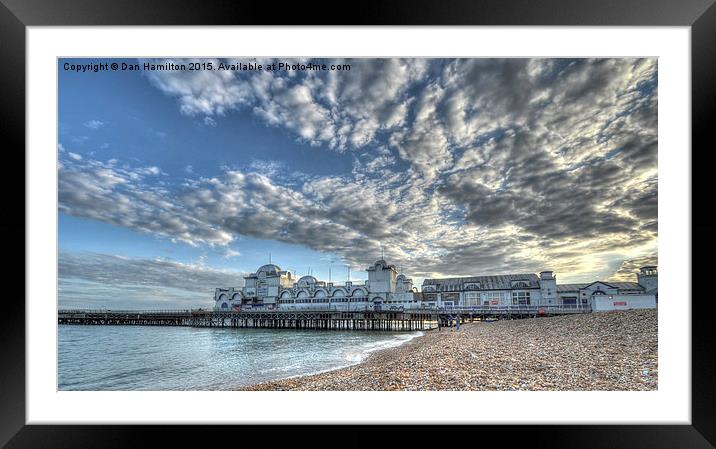  Southsea Pier at sunset Framed Mounted Print by Dan Hamilton