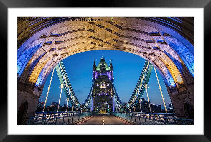  An empty Tower Bridge at dusk Framed Mounted Print by Dan Hamilton