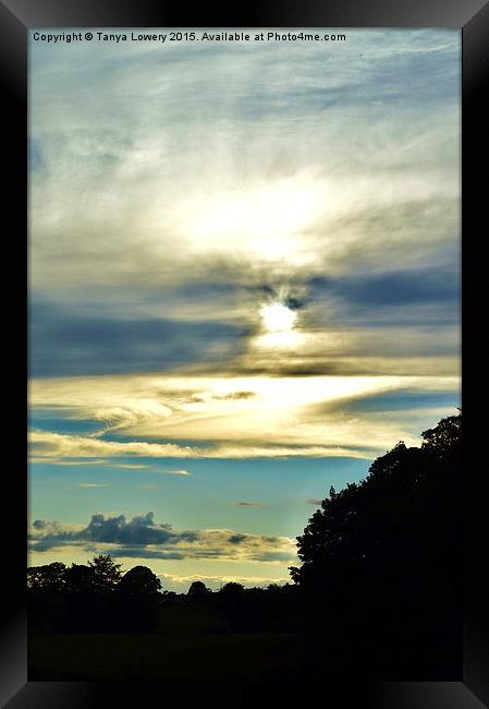  clouds nearing sunset Framed Print by Tanya Lowery