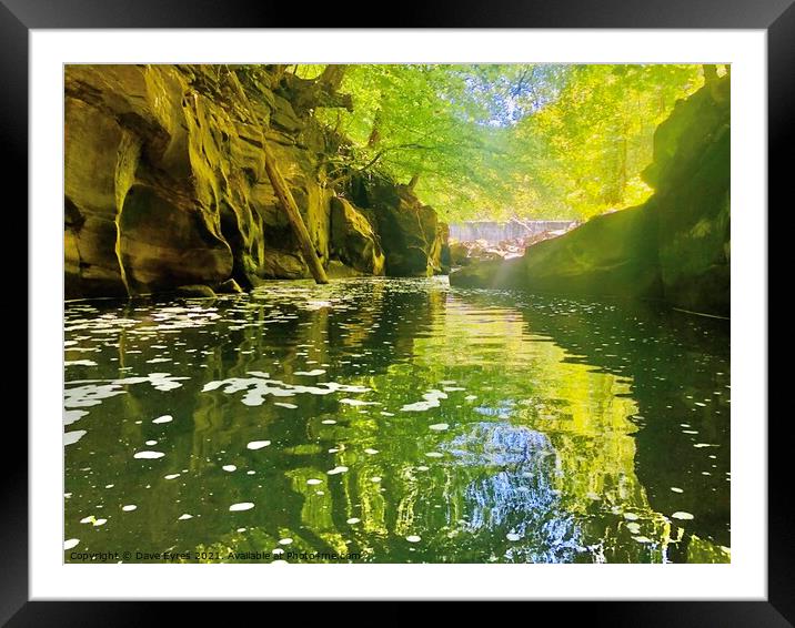 Hoghton Bottoms Weir Framed Mounted Print by Dave Eyres