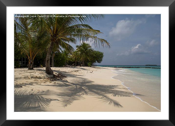  Palm lined beach Framed Mounted Print by Claire Castelli