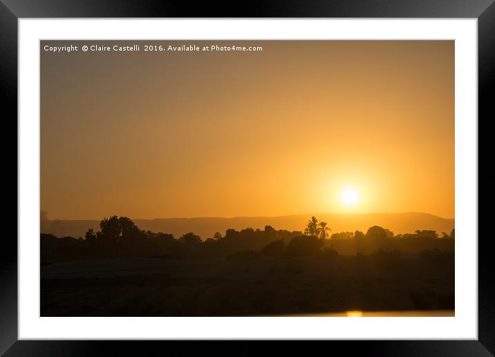 Sunset on the Nile Framed Mounted Print by Claire Castelli