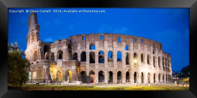 Colosseum by night Framed Print by Claire Castelli