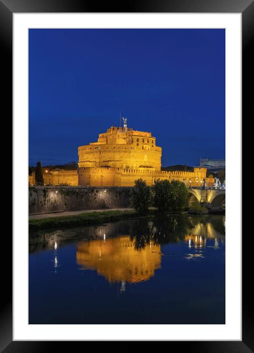 Castel Sant Angelo at Night in Rome Framed Mounted Print by Artur Bogacki