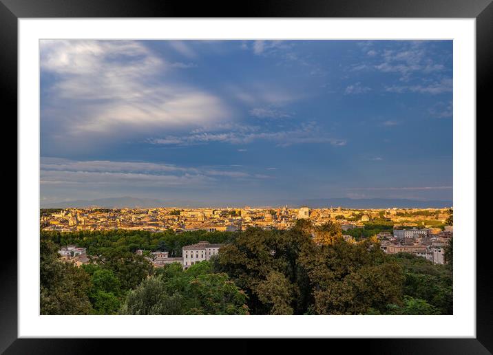 Rome Cityscape At Sunset In Italy Framed Mounted Print by Artur Bogacki