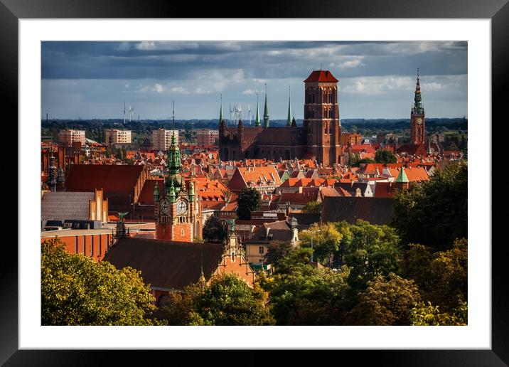 Old Town of Gdansk in Poland Framed Mounted Print by Artur Bogacki