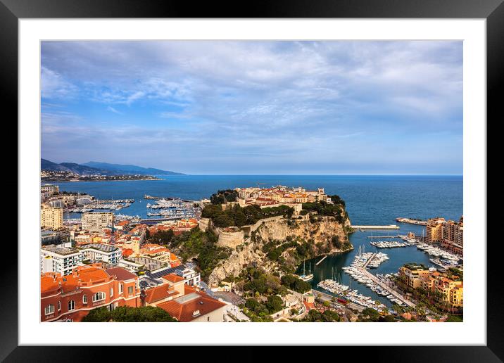 Monaco City at Sunset Framed Mounted Print by Artur Bogacki