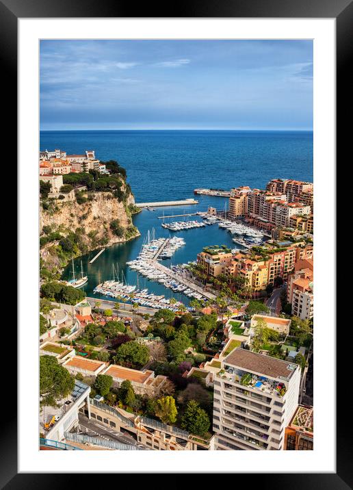 Monaco Aerial View Over Port De Fontvieille Framed Mounted Print by Artur Bogacki