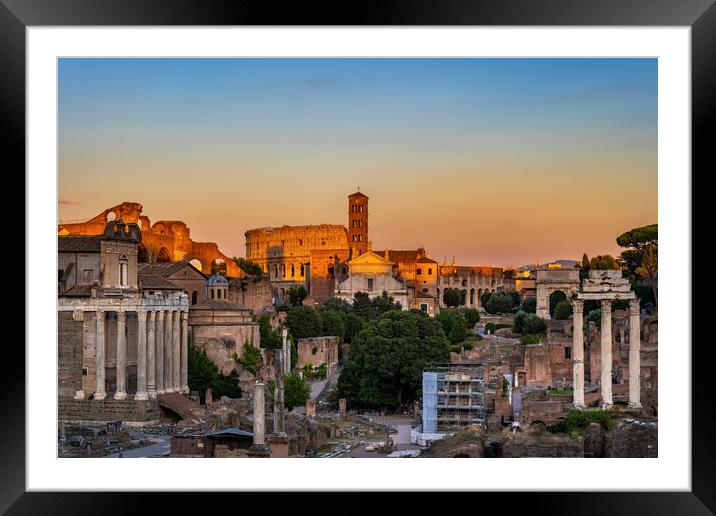 Sunset in Ancient City of Rome Framed Mounted Print by Artur Bogacki