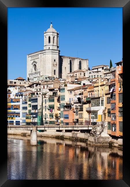 City of Girona at River Onyar Framed Print by Artur Bogacki