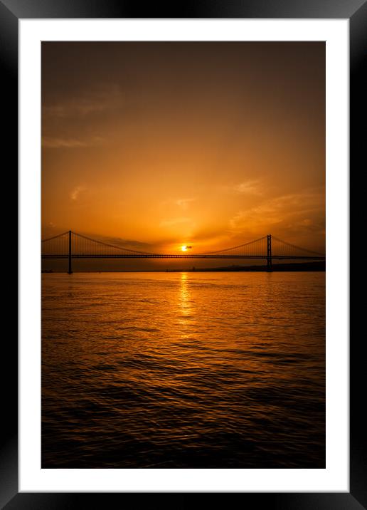 25th of April Bridge on Tagus in Lisbon Framed Mounted Print by Artur Bogacki