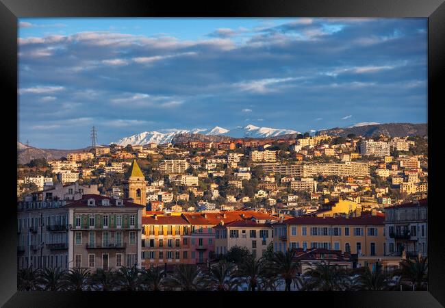 City of Nice at Sunrise in France Framed Print by Artur Bogacki