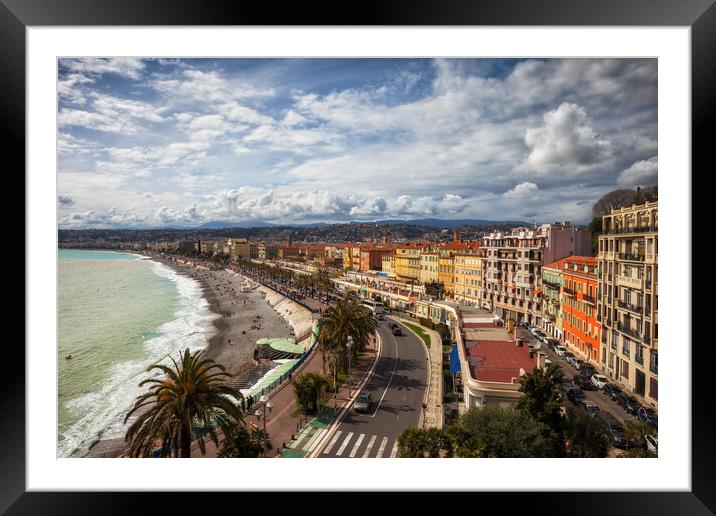 City Skyline of Nice in France Framed Mounted Print by Artur Bogacki
