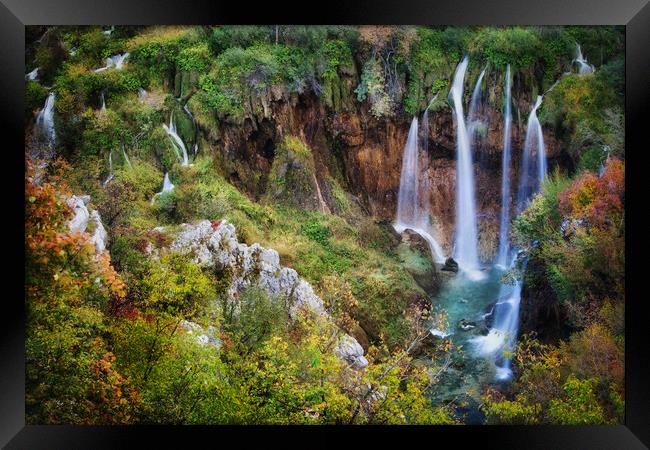 Waterfall in Plitvice Lakes National Park in Croatia Framed Print by Artur Bogacki