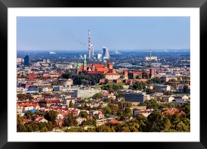 City Of Krakow Aerial View Framed Mounted Print by Artur Bogacki