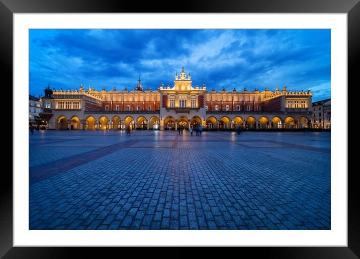Cloth Hall in Old Town of Krakow at Dusk Framed Mounted Print by Artur Bogacki