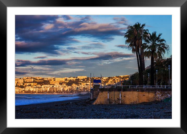 City of Nice in France at Sunrise Framed Mounted Print by Artur Bogacki