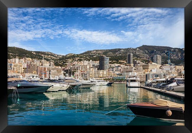 Monaco Monte Carlo Harbor View Framed Print by Artur Bogacki