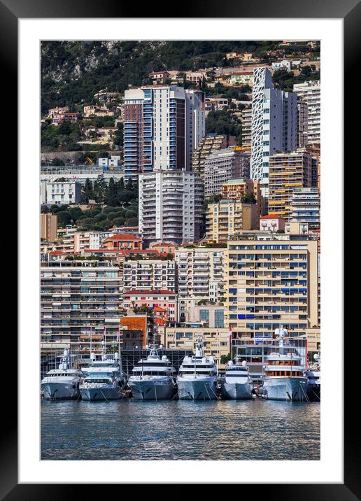Monaco Cityscape Framed Mounted Print by Artur Bogacki