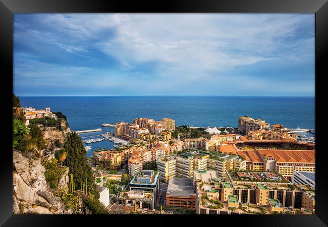 Monaco Principality Cityscape Framed Print by Artur Bogacki