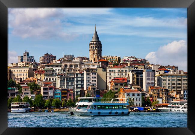 Istanbul Skyline in Turkey Framed Print by Artur Bogacki