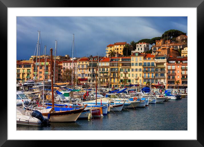Cannes City View From Harbour To Old Town Framed Mounted Print by Artur Bogacki