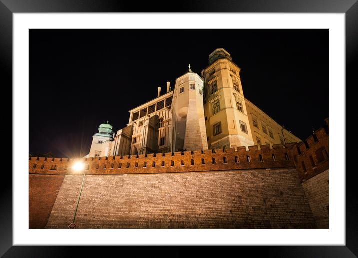 Wawel Royal Castle at Night in Poland Framed Mounted Print by Artur Bogacki