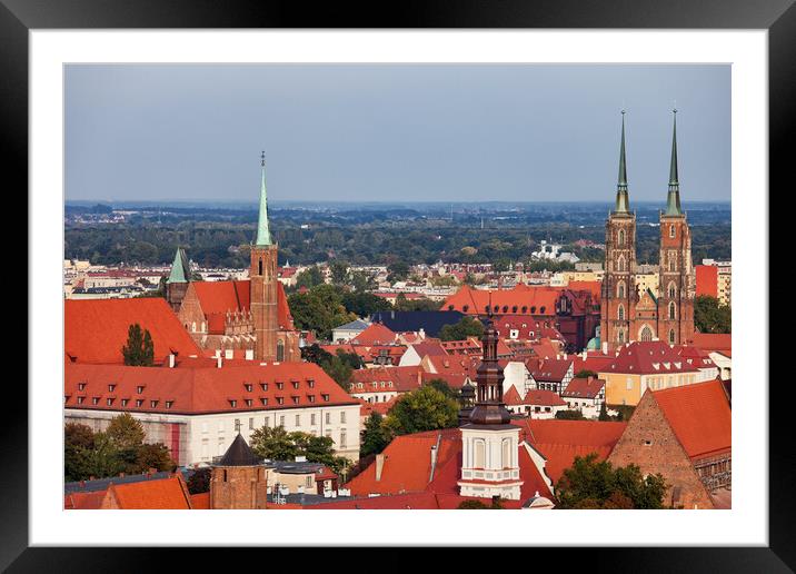 Wroclaw Cityscape in Poland Framed Mounted Print by Artur Bogacki
