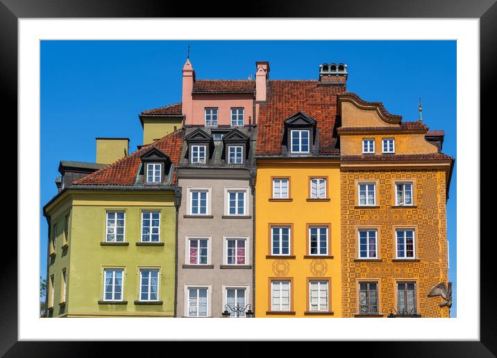 Tenement Houses In Old Town Of Warsaw Framed Mounted Print by Artur Bogacki