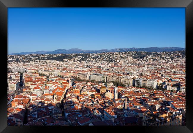 Aerial View Over City of Nice in France Framed Print by Artur Bogacki
