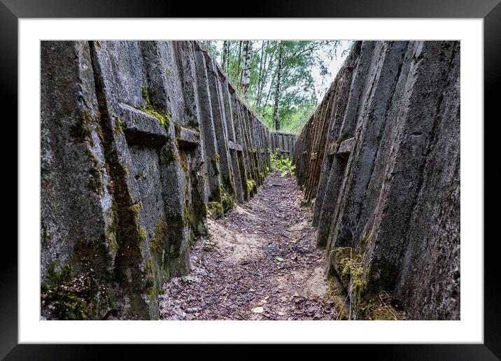 Trench With Concrete Strengthened Walls Framed Mounted Print by Artur Bogacki
