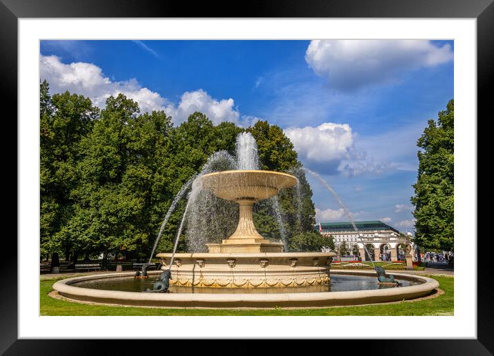 Fountain in Saxon Garden in Warsaw Framed Mounted Print by Artur Bogacki