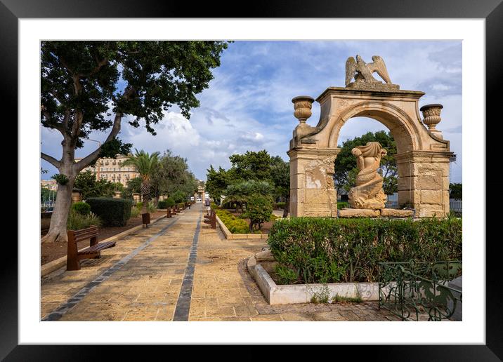 The Mall Il-Mall Gardens In Floriana Malta Framed Mounted Print by Artur Bogacki