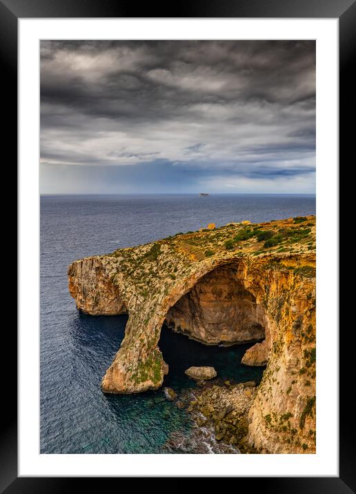 Blue Grotto In Malta Framed Mounted Print by Artur Bogacki