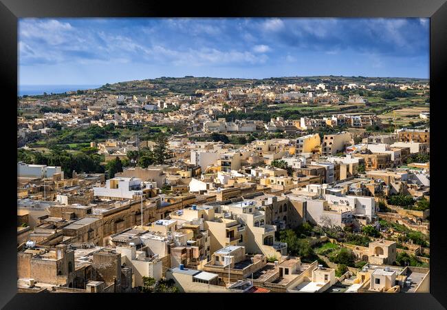 Victoria City In Malta Aerial View Framed Print by Artur Bogacki