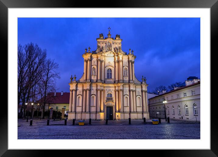 Carmelite Church in Warsaw at Night Framed Mounted Print by Artur Bogacki