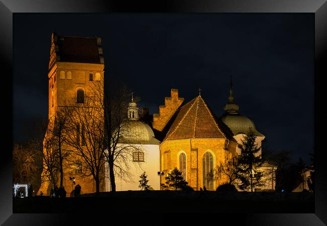 Gothic Church of St Mary In Warsaw At Night Framed Print by Artur Bogacki