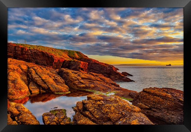 Sea Sunrise At The South Coast Of Ireland Framed Print by Artur Bogacki