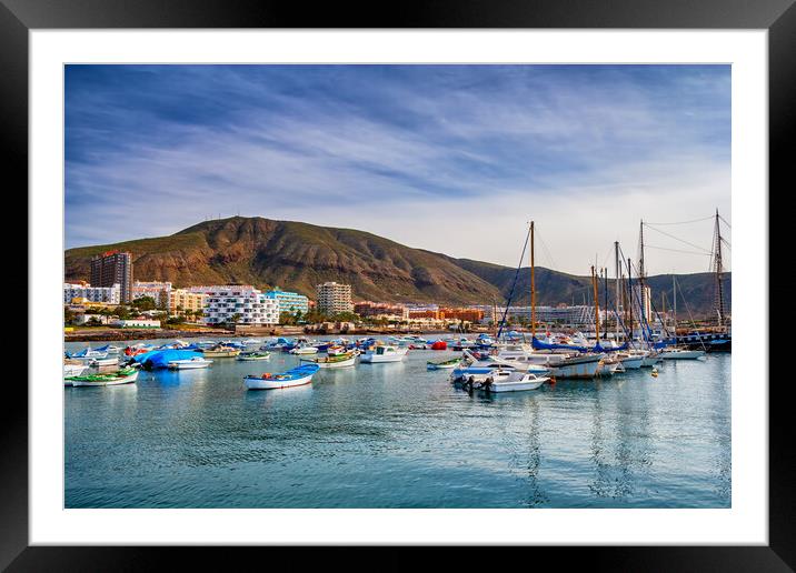 Town of Los Cristianos in Tenerife Framed Mounted Print by Artur Bogacki