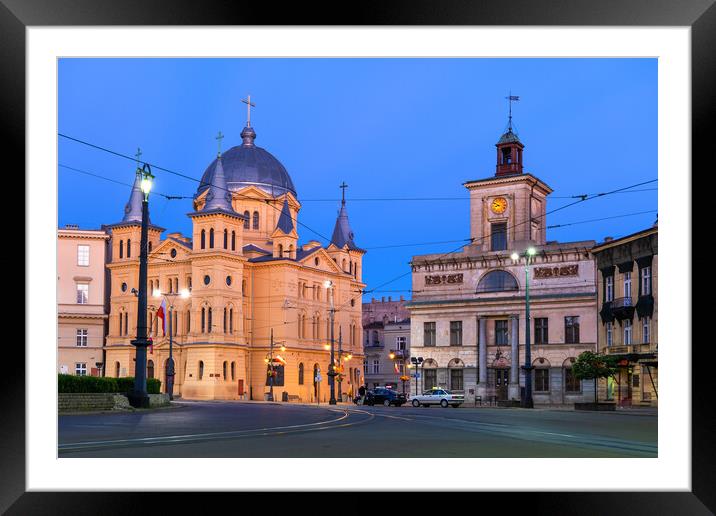 City of Lodz in Poland at Dusk Framed Mounted Print by Artur Bogacki