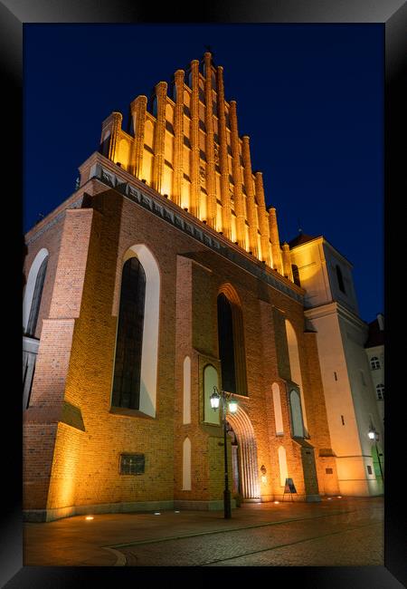 St John Archcathedral In Warsaw At Night Framed Print by Artur Bogacki