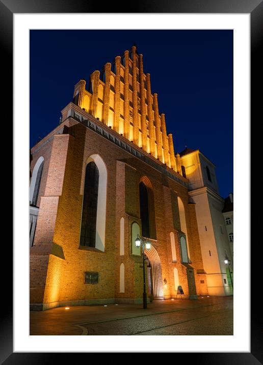 St John Archcathedral In Warsaw At Night Framed Mounted Print by Artur Bogacki