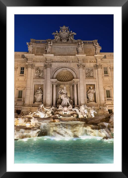 Trevi Fountain At Night In Rome Framed Mounted Print by Artur Bogacki