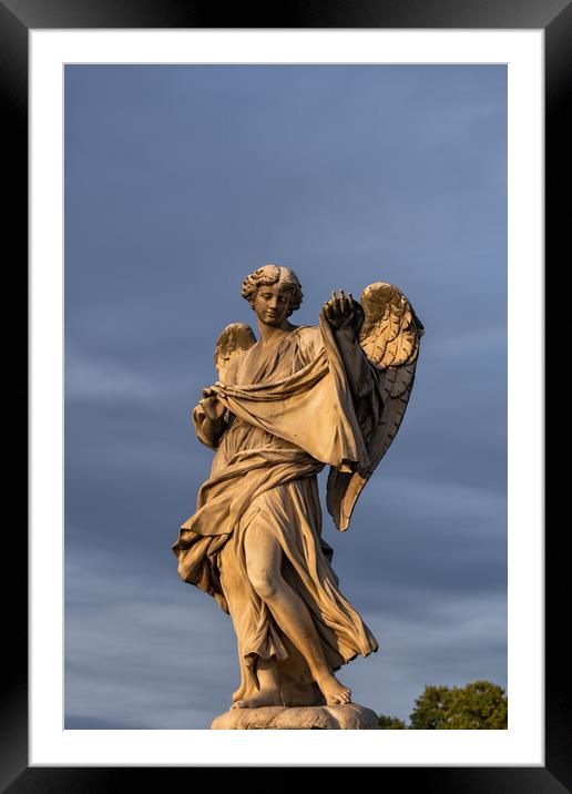 Angel With The Sudarium Statue Framed Mounted Print by Artur Bogacki