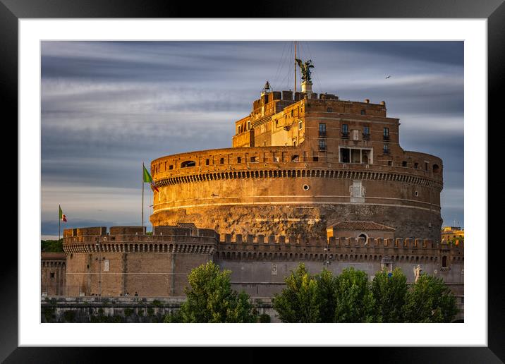 Castel Sant Angelo At Sunset In Rome Framed Mounted Print by Artur Bogacki