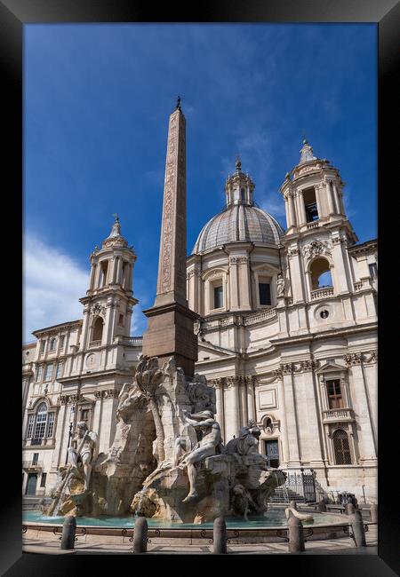 Fiumi Fountain and Sant Agnese in Agone in Rome Framed Print by Artur Bogacki
