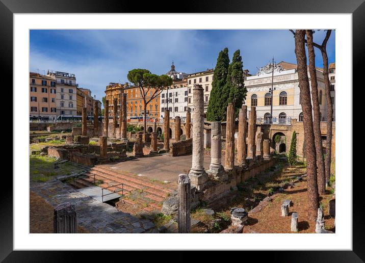 Largo di Torre Argentina Square in Rome Framed Mounted Print by Artur Bogacki