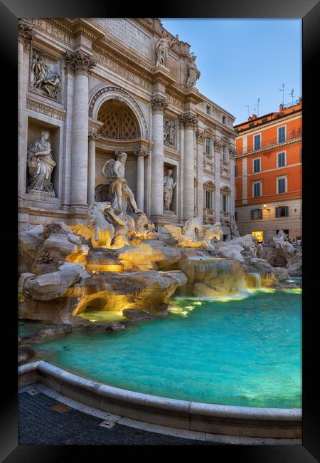 Trevi Fountain at Dusk in Rome Framed Print by Artur Bogacki